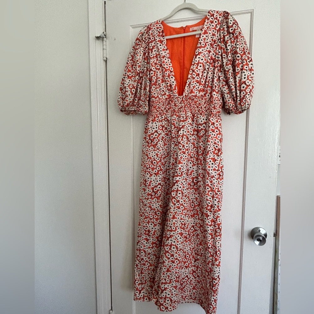 Floral patterned hutch puff sleeve jumpsuit